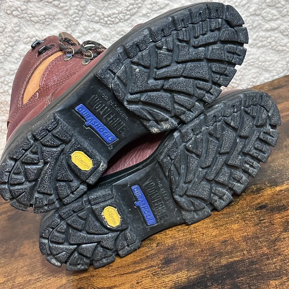Wolverine DuraShocks Work Boots Brown‎ Leather 03979 Vibram Mens 9.5 M Gorpcore